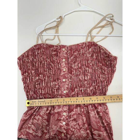 JT Jody of California Womens Dress Size 14 Red Floral Vintage Half Button Up - Picture 9 of 11